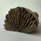 Vintage Wooden Printing Block – Fan Leaf Blade Carving