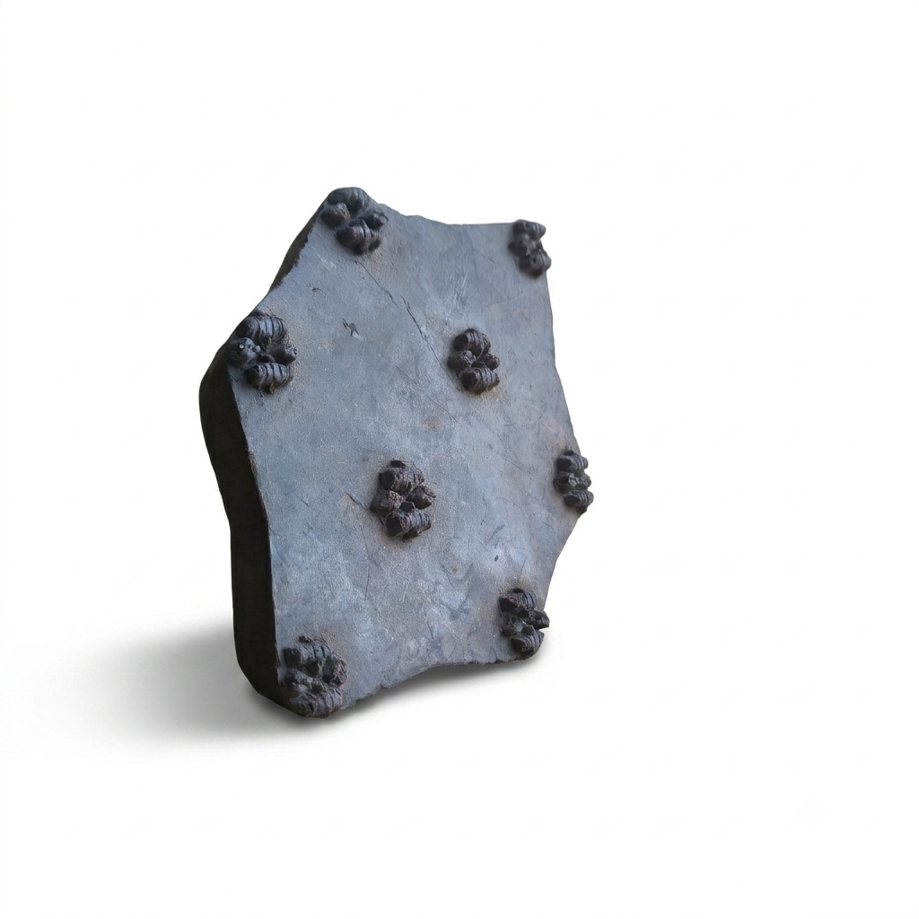Vintage Hand-Carved Wooden Printing Block – Scattered Star Motif