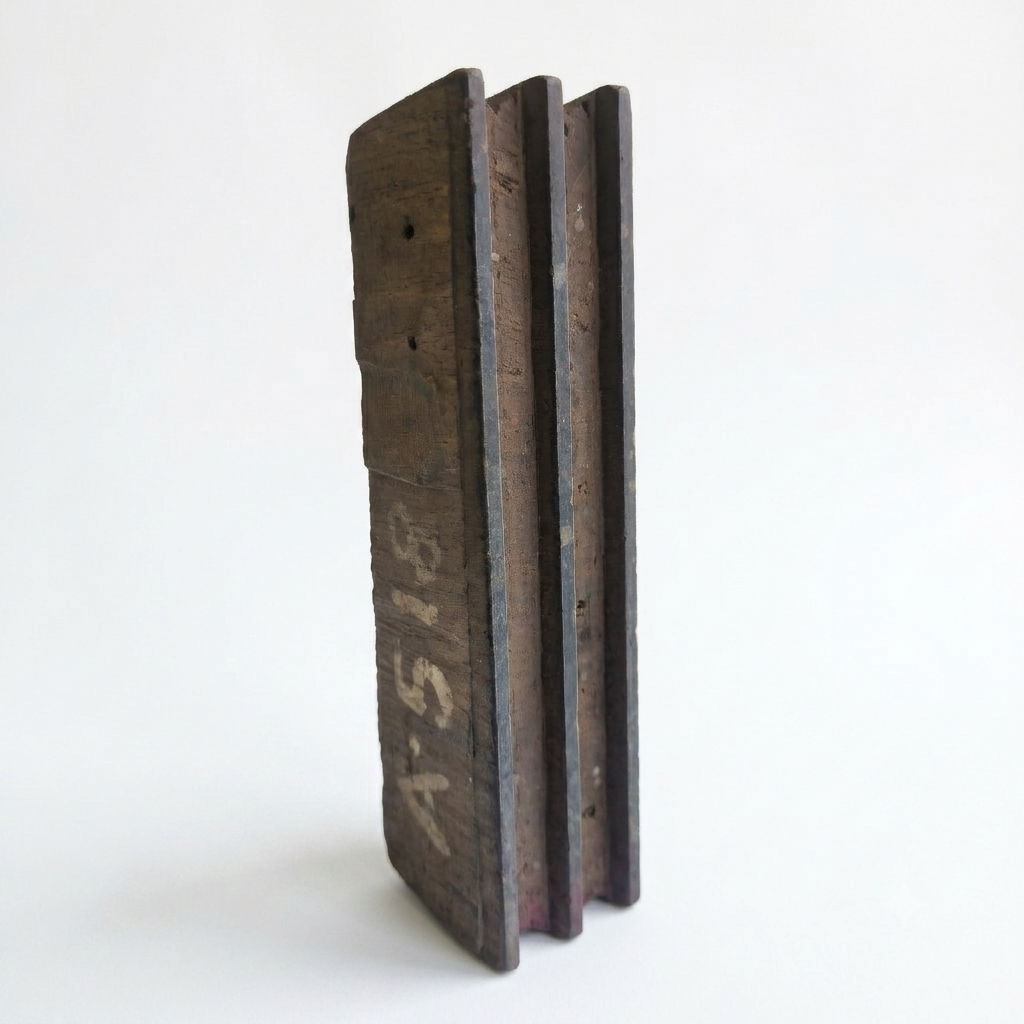 Vintage Hand-Carved Wooden Printing Block – Triple Ridge Workshop Design
