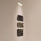 Vintage Indian wooden printing blocks set of 3 as rustic gallery art