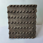 Vintage Hand-Carved Wooden Printing Block – Diagonal Brick Stud Pattern