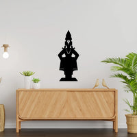 Artrooms Lord Vitthal Metal Wall Art - Wall Decoration | Wall Hanging (10x24 inch) | Black Matte Finish