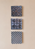 Wooden Printing Blocks Set of 3 – Antique Hand-Carved Designs