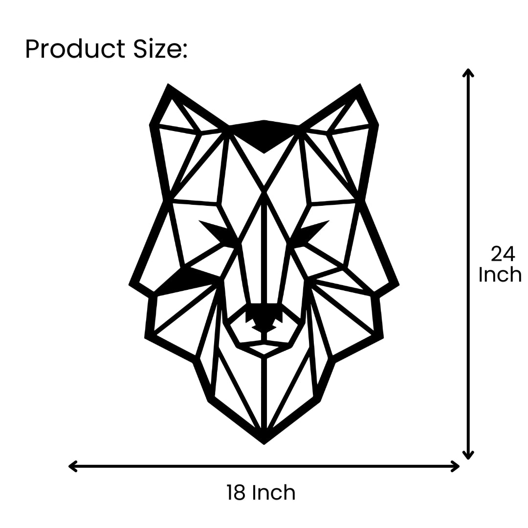 Wolf Head Metal Wall Art 18 inch x 24 inch size guide