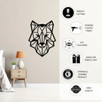 Wolf Head Metal Wall Art powder coated finish features