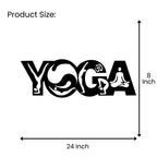 Yoga Metal Wall Art 24 inch x 8 inch size guide