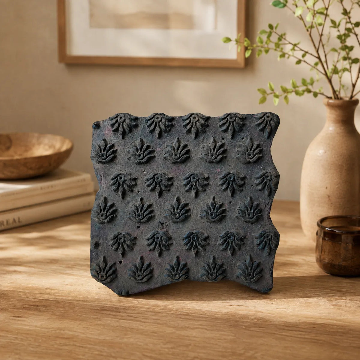 Vintage Indian Textile Stamp – Miniature Clover Buti Pattern