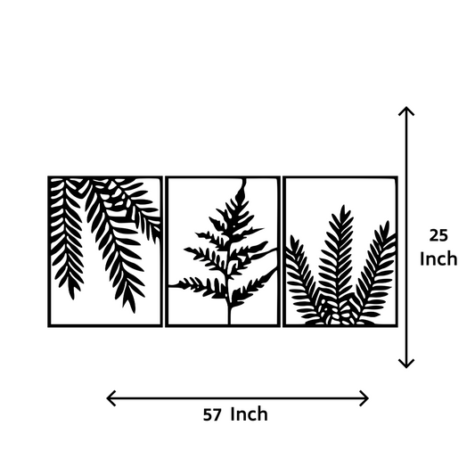 Artrooms Trees Metal Wall Art - Wall Decoration | Wall Hanging (57x25 inch) | Black Matte Finish