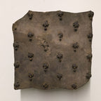 Vintage wooden block for printing with spaced floral dot motifs