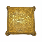 Top view of brass decorative stand with swastik design for Ganesha idol