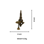Antique finish brass diya with bell for spiritual rituals