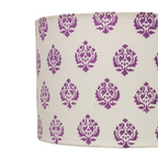 Fabric Lamp Shade – Purple Paisley Block Print Cotton