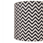 Fabric Lamp Shade – Black & White Chevron Print Cotton