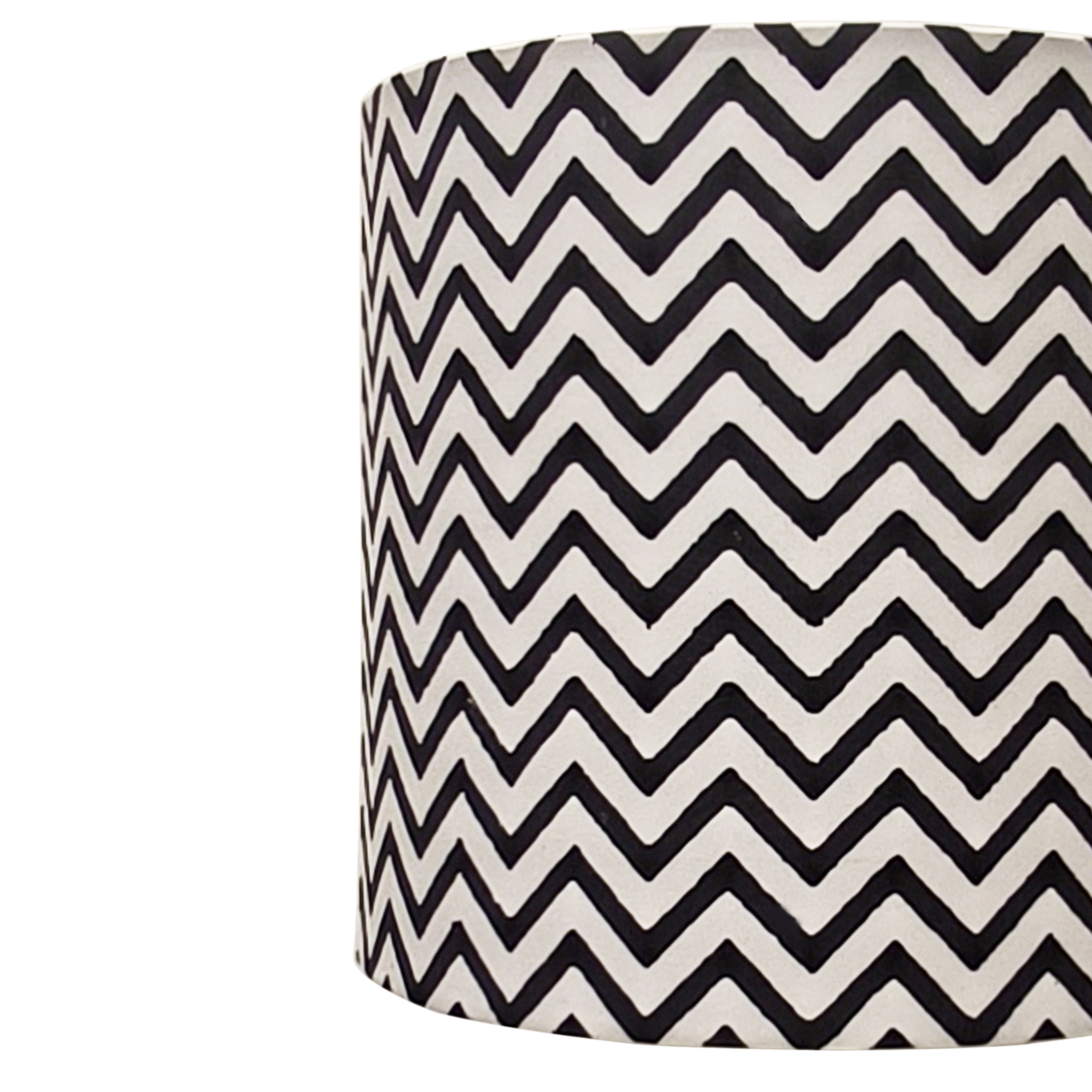 Fabric Lamp Shade – Black & White Chevron Print Cotton