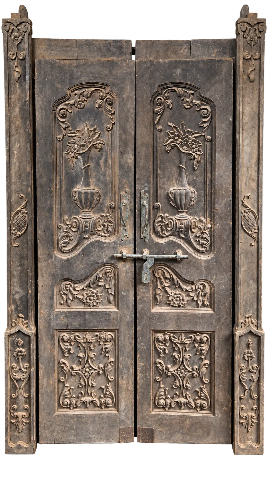 Carved Indo-Colonial Heritage Double Doors