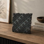 Vintage Hand-Carved Wooden Printing Block – Diagonal Floral Dotted Stripes