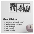 Artrooms Trees Metal Wall Art - Wall Decoration | Wall Hanging (57x25 inch) | Black Matte Finish