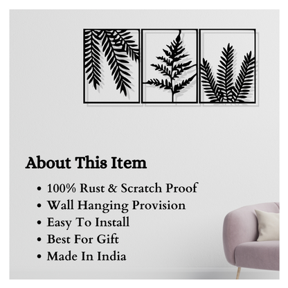 Artrooms Trees Metal Wall Art - Wall Decoration | Wall Hanging (57x25 inch) | Black Matte Finish