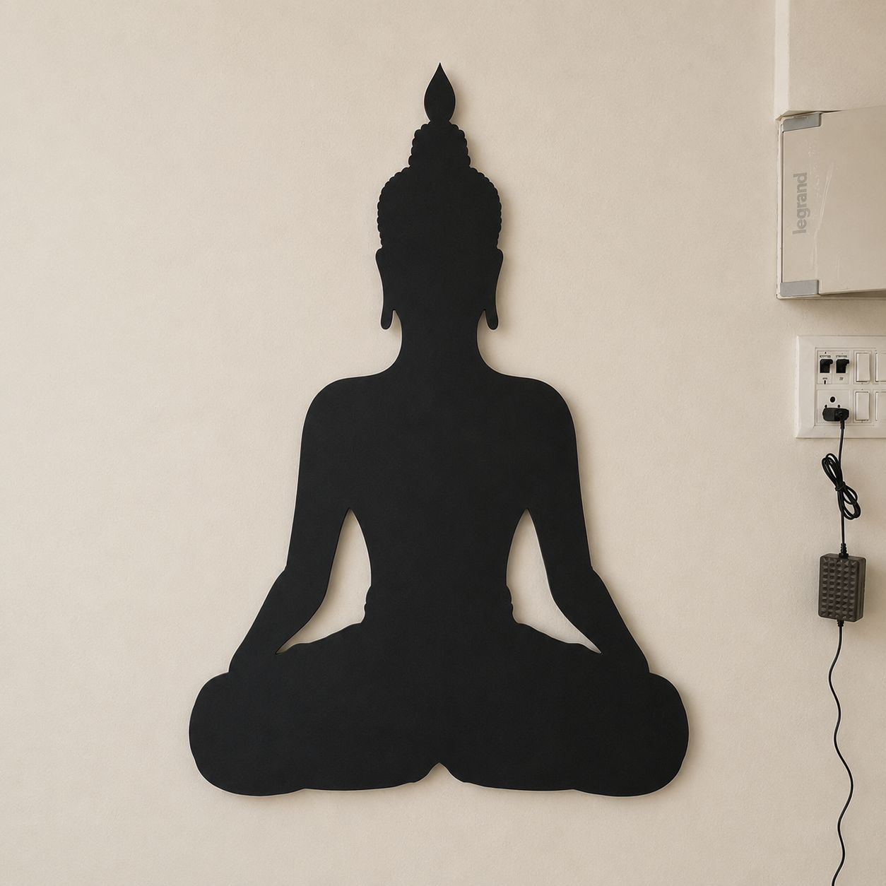Meditating Buddha LED Backlit Metal Wall Art