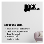 Artrooms Word Rock With Guitar Metal Wall Art - Wall Decoration | Wall Hanging (25x12 inch) | Black Matte Finish