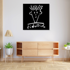 Artrooms Fido Dido Metal Wall Art - Wall Decoration | Wall Hanging (25x25 inch) | Black Matte Finish