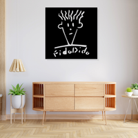 Artrooms Fido Dido Metal Wall Art - Wall Decoration | Wall Hanging (25x25 inch) | Black Matte Finish