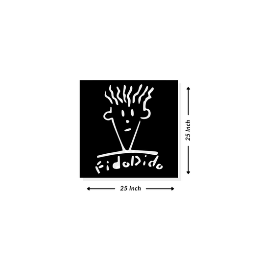 Artrooms Fido Dido Metal Wall Art - Wall Decoration | Wall Hanging (25x25 inch) | Black Matte Finish