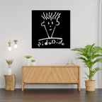 Artrooms Fido Dido Metal Wall Art - Wall Decoration | Wall Hanging (25x25 inch) | Black Matte Finish
