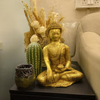Gautam Buddha Statue Golden Brass Idol for Home and Vastu Decor