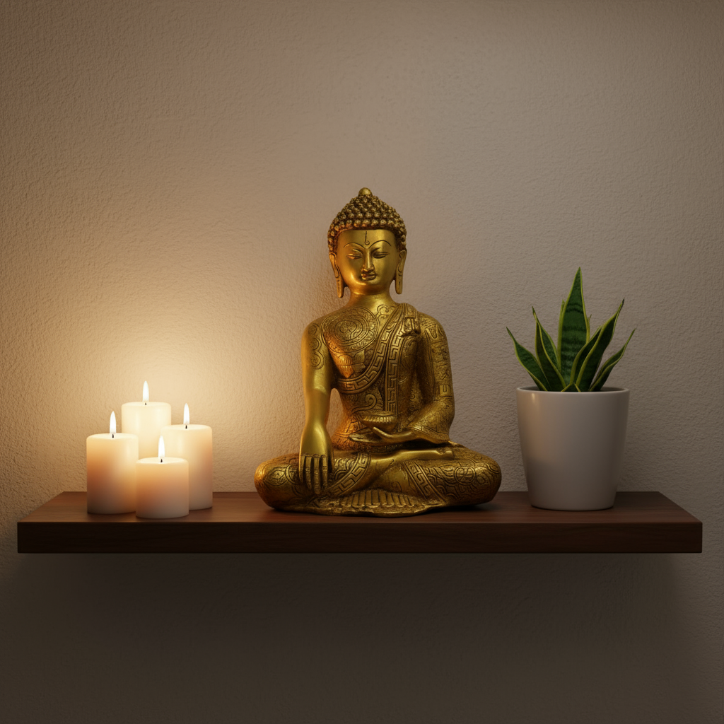 Golden Gautam Buddha Statue for Meditation, Home and Spiritual Decor