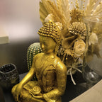 Decorative Gautam Buddha Statue Golden Brass Idol for Peace and Prosperity