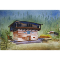 Water Color House Hand Painting – 8 x 11 Inch Elegant Wall Art for Home Décor in India