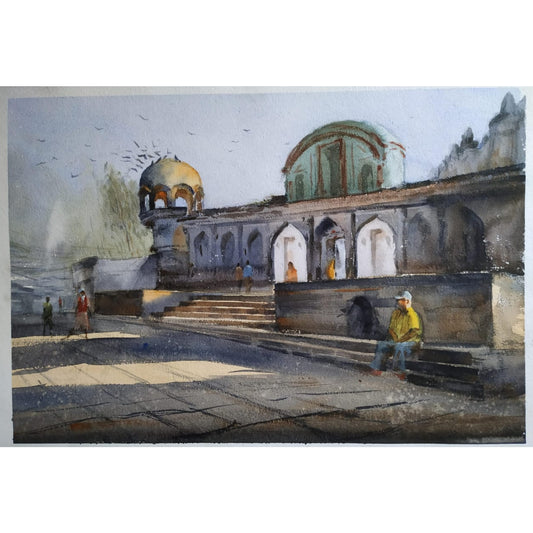 Water Color Handmade Painting 18 X 11 Inch - (Monument8)