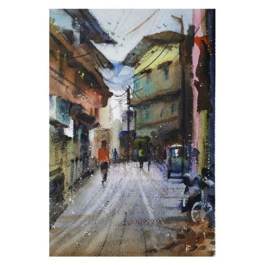 Water Color Handmade Painting 18 X 11 Inch - (Cityscape11)