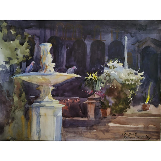 Water Color Handmade Painting 18 X 11 Inch - (Monument19)