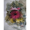 Water Color Handmade Painting 11 X 18 Inch - (Flower21)