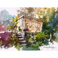 Water Color Handmade Painting 18 X 11 Inch - (Temple29)