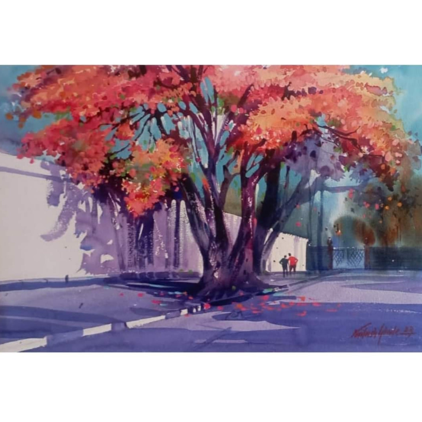 Water Color Handmade Painting 18 X 11 Inch - (landscape40)