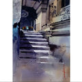 Water Color Handmade Painting 11 X 18 Inch - (Stairs48)