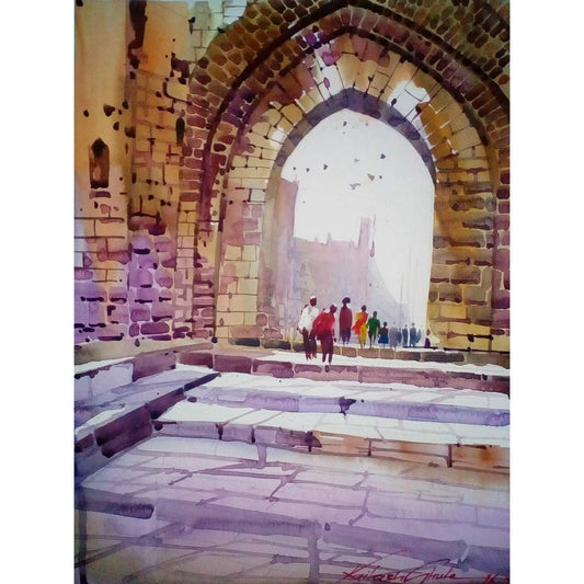 Water Color Handmade Painting 11 X 18 Inch - (Monument69)