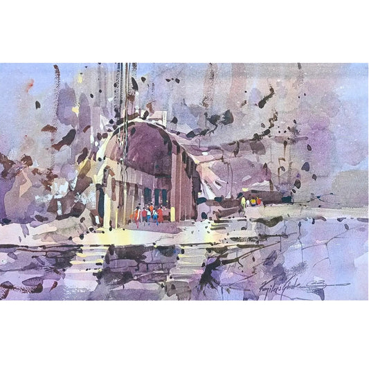 Water Color Handmade Painting 11 X 18 Inch - (House74)
