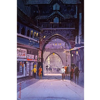 Water Color Handmade Painting 11 X 18 Inch - (City Scape78)