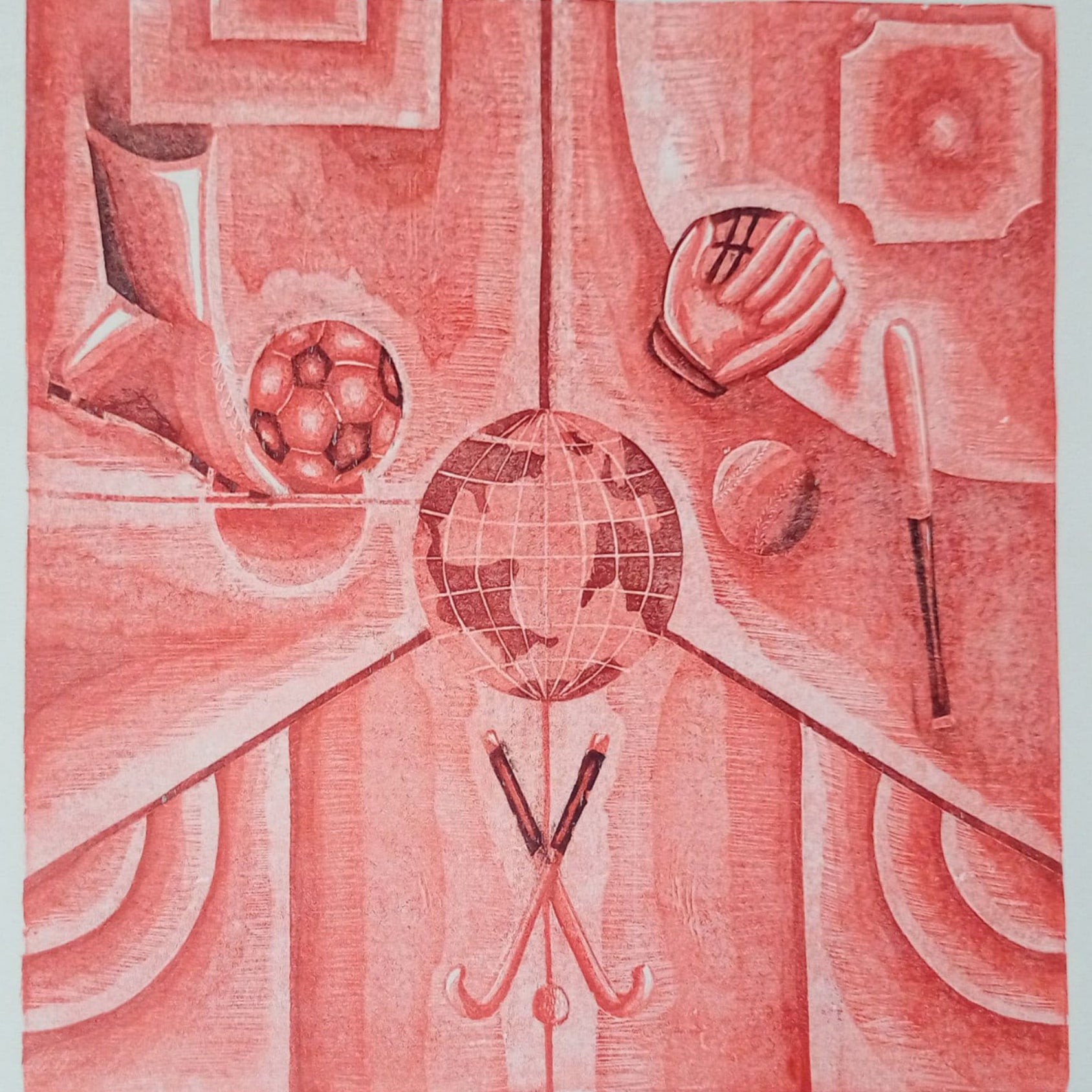 Water Color Handmade Painting 11 X 18 Inch - (Composition82)