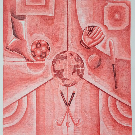 Water Color Handmade Painting 11 X 18 Inch - (Composition82)