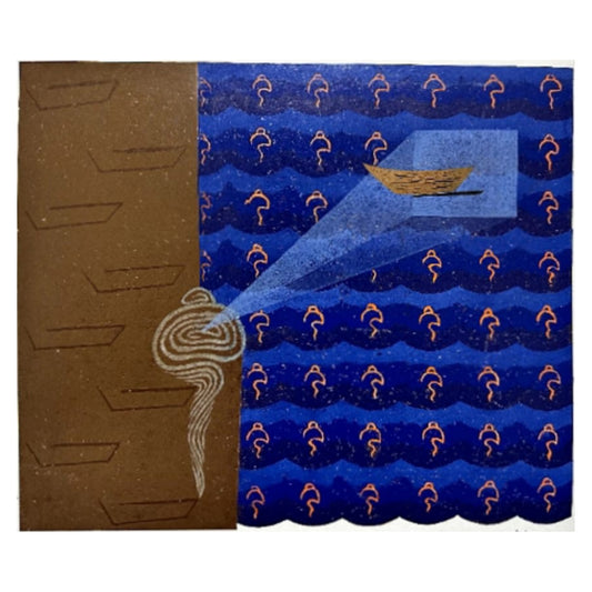 Water Color Handmade Painting 11 X 18 Inch - (Composition84)