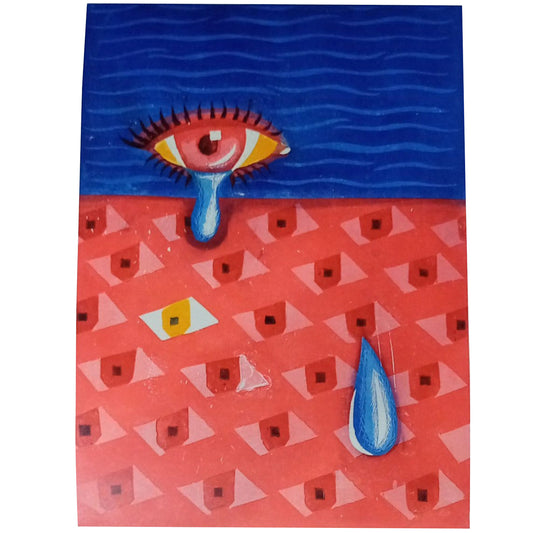 Water Color Handmade Painting 11 X 18 Inch - (Composition85)