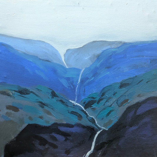 Water Color Handmade Painting 11 X 18 Inch - (Mountain96)