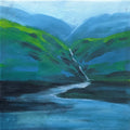 Water Color Handmade Painting 11 X 18 Inch - (Mountain99)