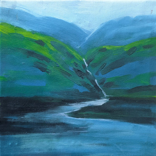 Water Color Handmade Painting 11 X 18 Inch - (Mountain99)