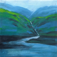 Water Color Handmade Painting 11 X 18 Inch - (Mountain99)